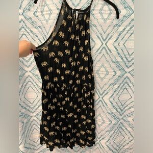 Forever 21 Black elephant halter dress size XL